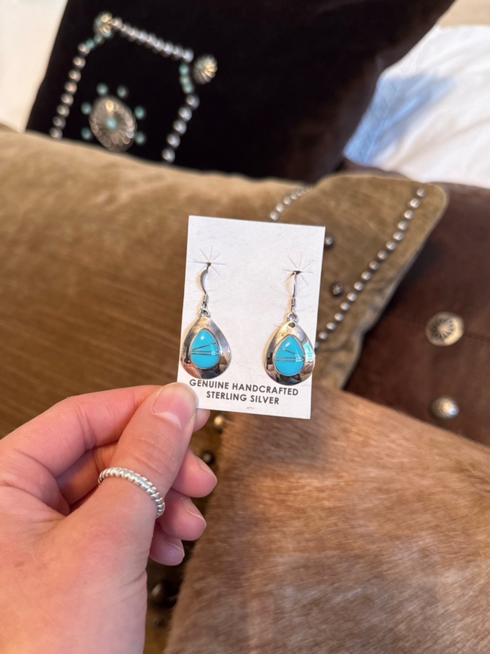 Genuine Turquoise Navajo Earrings